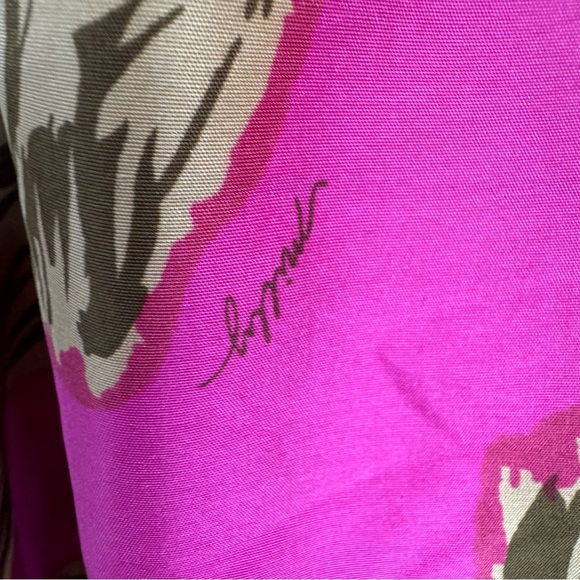 Milly Silk Tropical Palm Tie Waist
Dress in Pink and Green Size 8 - Picture 6 of 16